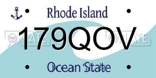 179QOV Rhode Island License Plate