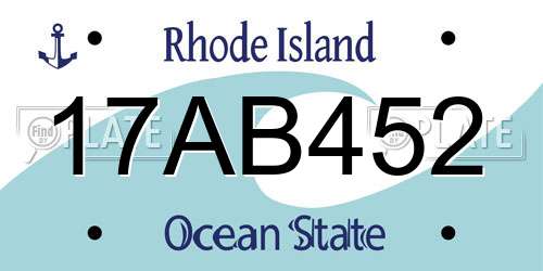 17AB452 Rhode Island License Plate