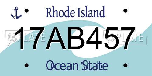 17AB457 Rhode Island License Plate