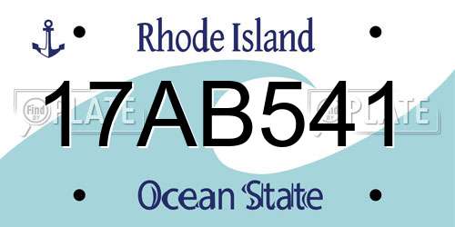 17AB541 Rhode Island License Plate