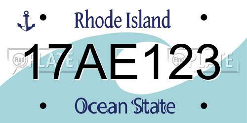 17AE123 Rhode Island License Plate