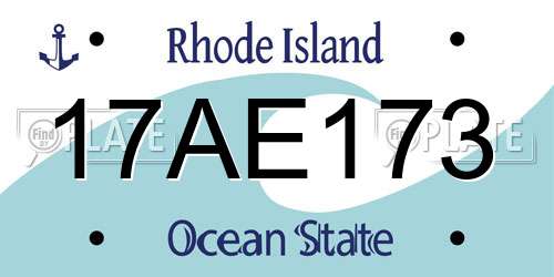 17AE173 Rhode Island License Plate