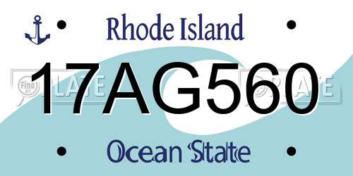 17AG560 Rhode Island License Plate