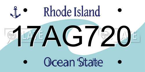 17AG720 Rhode Island License Plate