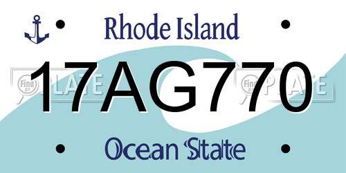 17AG770 Rhode Island License Plate
