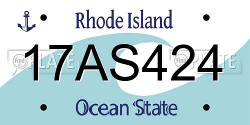 17AS424 Rhode Island License Plate