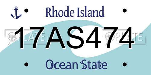 17AS474 Rhode Island License Plate