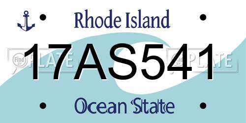 17AS541 Rhode Island License Plate