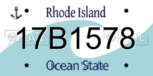 17B1578 Rhode Island License Plate