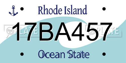 17BA457 Rhode Island License Plate