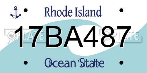 17BA487 Rhode Island License Plate