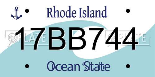 17BB744 Rhode Island License Plate