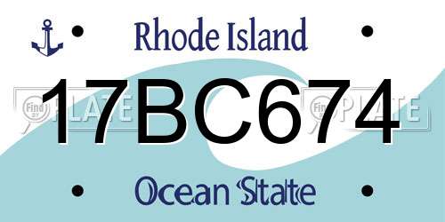 17BC674 Rhode Island License Plate