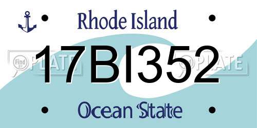 17BI352 Rhode Island License Plate