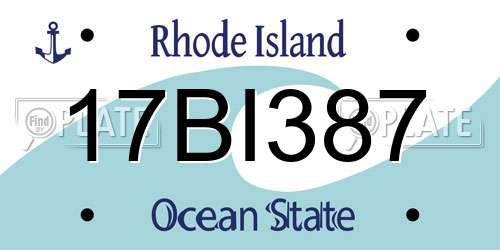 17BI387 Rhode Island License Plate