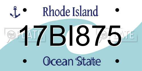 17BI875 Rhode Island License Plate