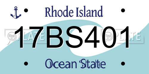 17BS401 Rhode Island License Plate