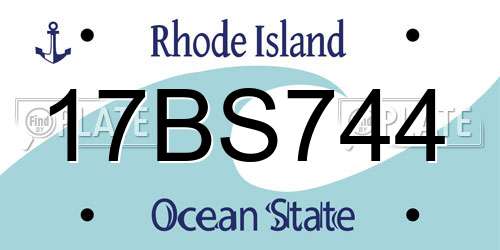 17BS744 Rhode Island License Plate