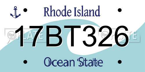 17BT326 Rhode Island License Plate
