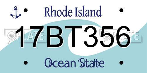 17BT356 Rhode Island License Plate
