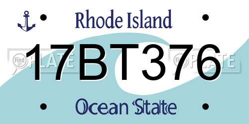 17BT376 Rhode Island License Plate