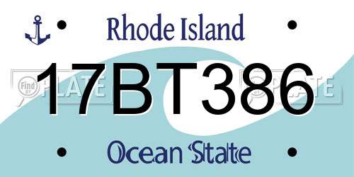 17BT386 Rhode Island License Plate