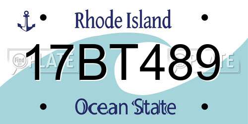 17BT489 Rhode Island License Plate