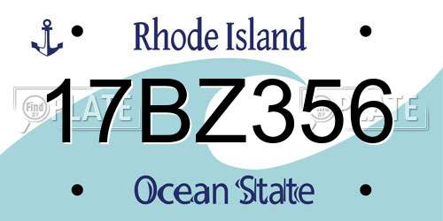 17BZ356 Rhode Island License Plate