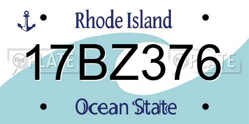 17BZ376 Rhode Island License Plate