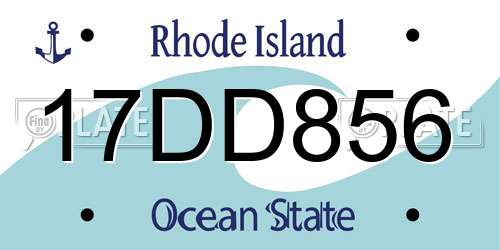 17DD856 Rhode Island License Plate