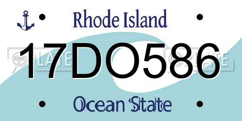 17DO586 Rhode Island License Plate