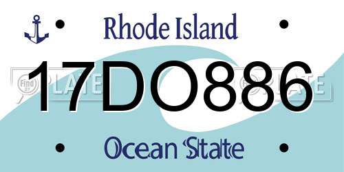 17DO886 Rhode Island License Plate
