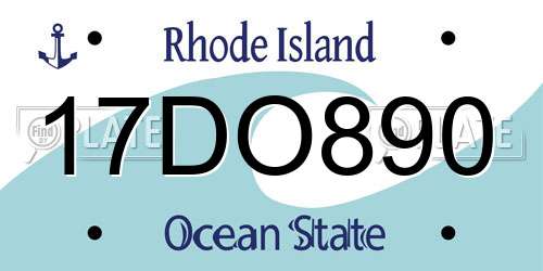 17DO890 Rhode Island License Plate