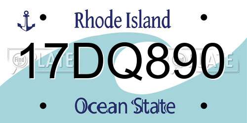 17DQ890 Rhode Island License Plate