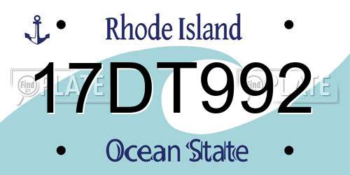 17DT992 Rhode Island License Plate