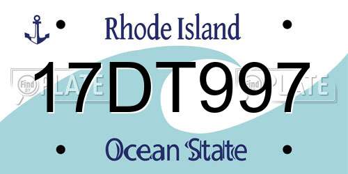 17DT997 Rhode Island License Plate