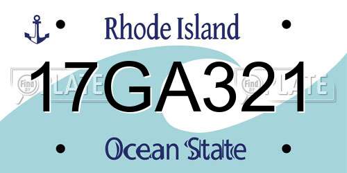 17GA321 Rhode Island License Plate
