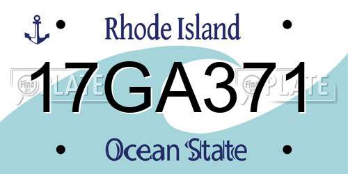 17GA371 Rhode Island License Plate