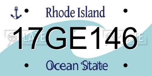 17GE146 Rhode Island License Plate