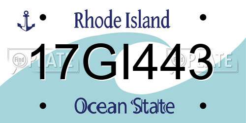 17GI443 Rhode Island License Plate