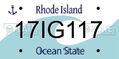 17IG117 Rhode Island License Plate