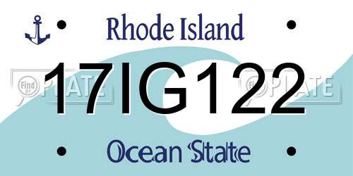 17IG122 Rhode Island License Plate