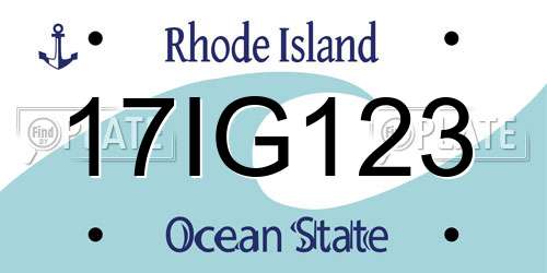 17IG123 Rhode Island License Plate