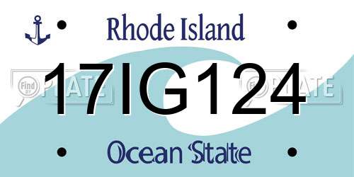 17IG124 Rhode Island License Plate