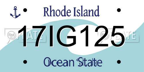 17IG125 Rhode Island License Plate