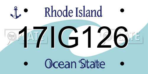 17IG126 Rhode Island License Plate