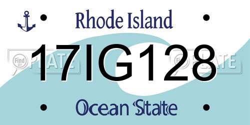 17IG128 Rhode Island License Plate