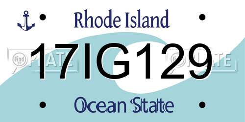 17IG129 Rhode Island License Plate
