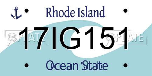 17IG151 Rhode Island License Plate