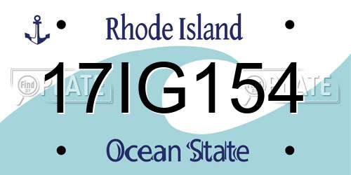 17IG154 Rhode Island License Plate